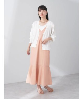 earth music&ecology Ｖネック裾切替キャミワンピース Salmon Pink