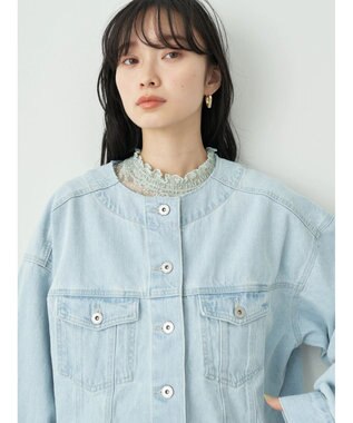 earth music&ecology ノーカラーＧジャン Light Indigo