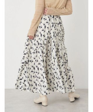 earth music&ecology ドロストギャザーフレアスカート Flower
