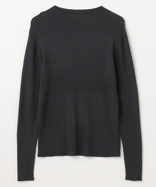 ANY 【洗濯機可】ボトルネック リブニット チャコールグレー