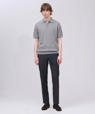 J.PRESS MEN 【オンオフ対応】シルクコットン ニットポロシャツ ライトグレー系
