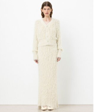 NAVE 【ReNAVE・洗える】メルティーシャギーニット カーディガン ホワイト系