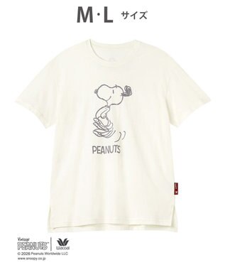 WACOAL PEANUTS トップス 4分袖 Tシャツ 綿100%(本体) スヌーピー レディース FTT168 /ワコール
