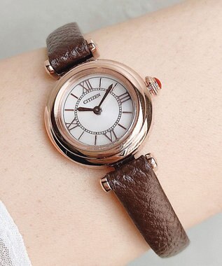 CITIZEN 【アンティークな雰囲気】 18.4mm 小さくて可愛い 上品でおしゃれ 光発電エコ・ドライブ ブラウン