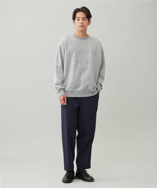 UNFILO MENS 【OCEANS 雑誌・web・YouTube 掲載】FLANNEL TOUCH 機能美パンツ ワイド ネイビーストライプ