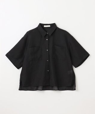 ANY シアーテックリネンシャツ ブラック