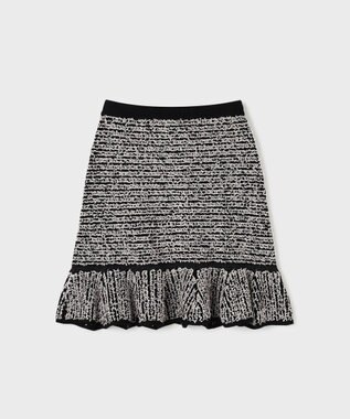GRACE CONTINENTAL ツイードフレアニットスカート バイカラー