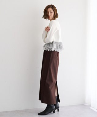 YECCA VECCA レースレイヤードラッフルカーディガン Off White