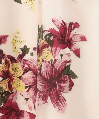 ANY SIS L 【洗える】フラワーオパールプリント スカート ピンクモカ系