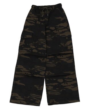 WEGO 【ウエストゴム/XSSMサイズ展開】ツイルイージーカーゴパンツ 柄1