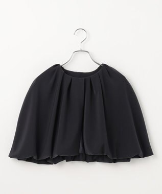 #Newans ＜亀恭子さんコラボ＞取り外し可能ケープ付きペプラムブラウス ネイビー