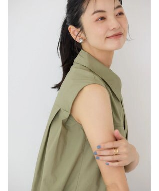 AMERICAN HOLIC ノースリーブＷポケットシャツ Khaki