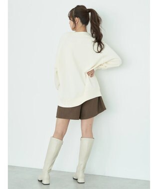 earth music&ecology 裏毛ロゴチュニック Ivory