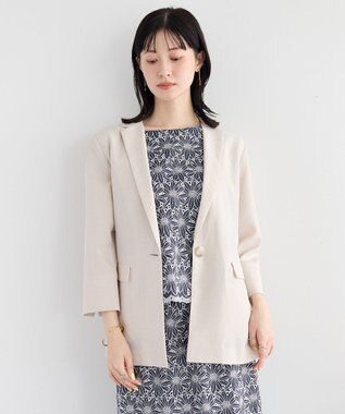 YECCA VECCA マシンウォッシャブルリネンライクジャケット Light Beige