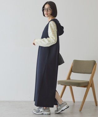 AMERICAN HOLIC スキッパーポンチパーカーワンピース Dark Navy