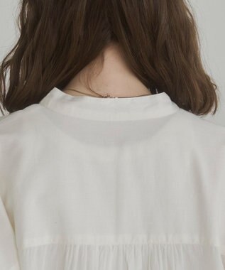 WEGO 【ANGIE VINTAGE】ボリュームスリーブ バンドカラー シャツワンピース オフホワイト