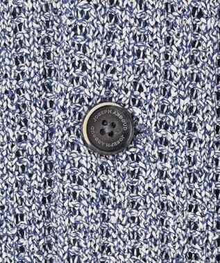 JOSEPH ABBOUD 【エコ素材和紙使用・日本素材】和紙杢メッシュクルーネック ニットジャケット ダルブルー系