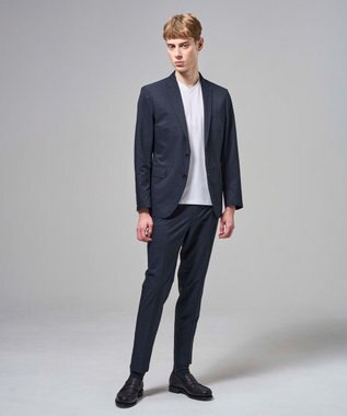 JOSEPH HOMME 新色【セットアップ対応】クールドッツストレッチ　ドロスト付テーパードパンツ / PEGG CONVERTIBLE ネイビー系
