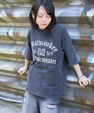 WEGO 【ユニセックス着用ITEM/MLサイズ展開】ブリーチヴィンテージグラフィックT（SS） スミクロ