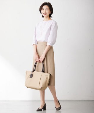 J.PRESS LADIES L 【洗える】FLAXASAオックス スカート ベージュ系