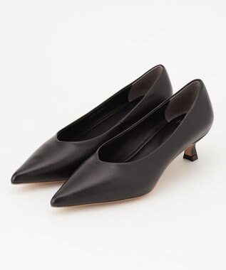 自由区 ポインテッド パンプス ブラック系