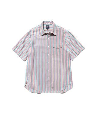 J.PRESS MEN 【J.PRESS ORIGINALS】Cotton Silk Seersucker Regular Half Sleeve Shirt / Baggy-Fit