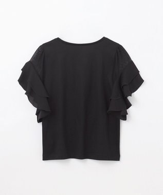 GRACE CONTINENTAL シアーフレアスリーブトップ ブラック