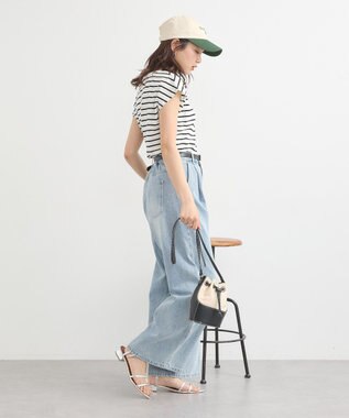 earth music&ecology 【接触冷感/洗濯機可】フレンチＴ Border Ivory