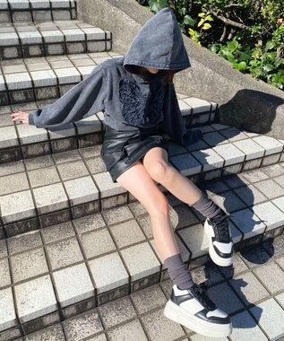 WEGO ボリュームレースアップ厚底スニーカー ブラック