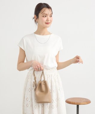 earth music&ecology 【接触冷感/洗濯機可】フレンチＴ Ivory