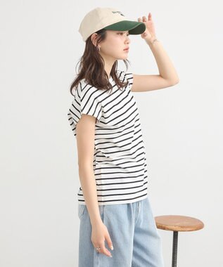 earth music&ecology 【接触冷感/洗濯機可】フレンチＴ Border Ivory