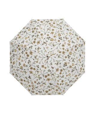 MOONBAT 【晴雨兼用/ 一級遮光/UV99％】フワクール (Fuwacool) 折りたたみ日傘 フワクールホワイト  ボタニカル 軽量 ペールオレンジ