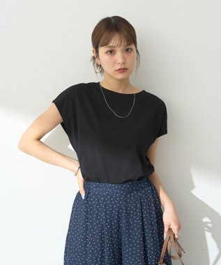 earth music&ecology 【接触冷感/洗濯機可】フレンチＴ Black