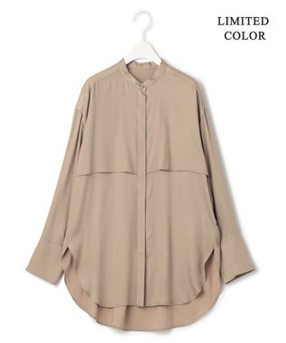 ICB 【WEB限定カラーあり・洗える】 シルキーサテン シャツブラウス モカ系［WEB限定］