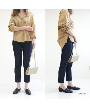 Pointer 日本製 サイドVカットパンプス ブラック