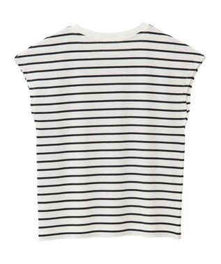 earth music&ecology 【接触冷感/洗濯機可】フレンチＴ Border Ivory