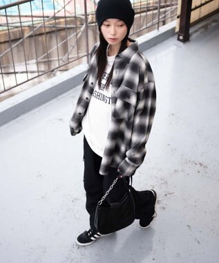 WEGO 【ユニセックス着用ITEM/SMLサイズ展開】チェックネルシャツ 柄9