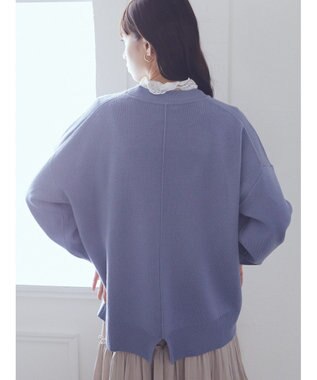 earth music&ecology アンチピリングバックスリットプルオーバー Blue