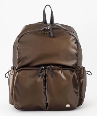 LA BAGAGERIE メタリックドロストポケット　リュックサック チョコ