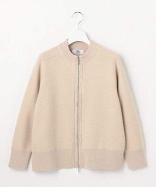 J.PRESS LADIES L CAT ジップアップ ブルゾン ニット ベージュ系