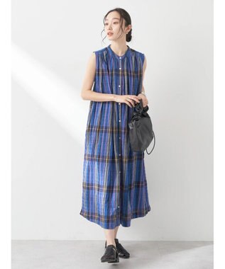 earth music&ecology 綿ＰＵクレープワンピース（ｃｈｅｃｋ柄）