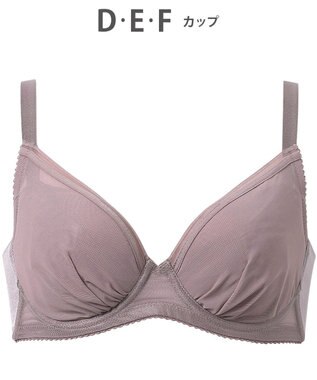 WACOAL 【小さく見せるブラ】 シンプル ブラジャー 着やせ効果 コンパクトにメイク バストの突出をおさえる 背中の段差を軽減 大きいサイズ レディース BRB452 /ワコール シナモンブラウン