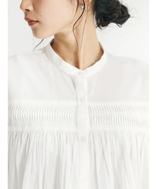 CRAFT STANDARD BOUTIQUE インド綿ピンタックブラウス Off White
