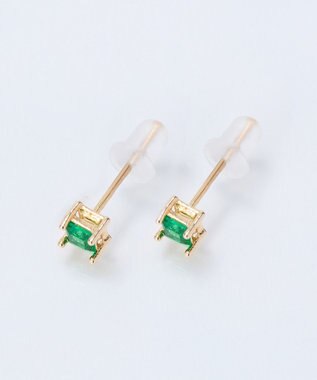 Phoebe シャインフレームスクエアピアス　グリーン グリーン
