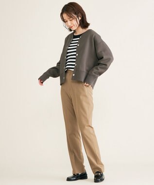 SHARE PARK LADIES 【洗える】TRストレートパンツ ブラウン