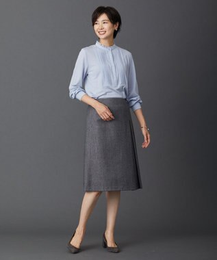 J.PRESS LADIES 【セットアップ対応】ウールストレッチツイード スカート グレー系