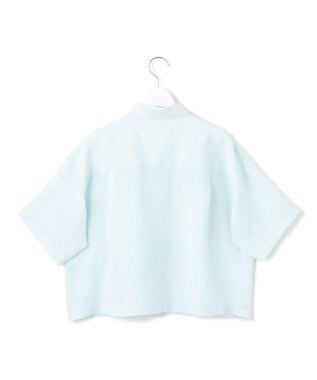 23区 L 【Oggi7月号掲載/洗える】LIBECOリネン クロップド デザイン シャツ スカイブルー系