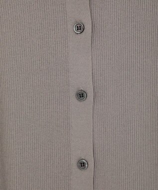 Green Parks ポロ襟5分袖リブニット Gray Beige