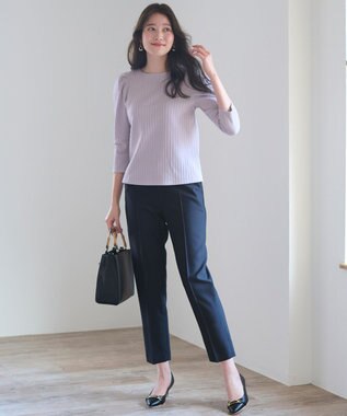 ANY SIS 【洗える】ミニケーブルジャカード プルオーバー ラベンダー