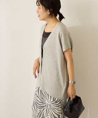 AMERICAN HOLIC 【先行予約】【WEB限定】フレンチスリーブVネックニットカーディガン Gray Mixture